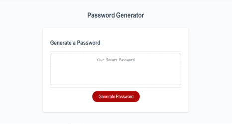 Screenshot of Password Generator Application 