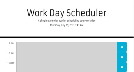 Screenshot of Workday Scheduler Application